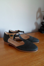 Blue Nubuck Clarks Taylor Palm Closed Toe & Heel Sandals / Shoes UK 5D EU38D