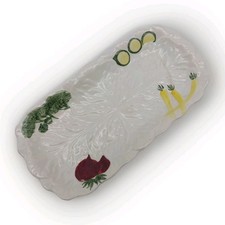 Kelsboro Ware Serving Dish Plate With Vegetables Cabbage Leaf Vintage 1950s