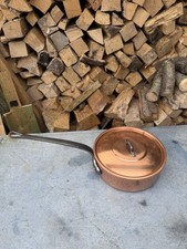 Vintage French Hammered Copper Frying Pan 2.1kg With Lid