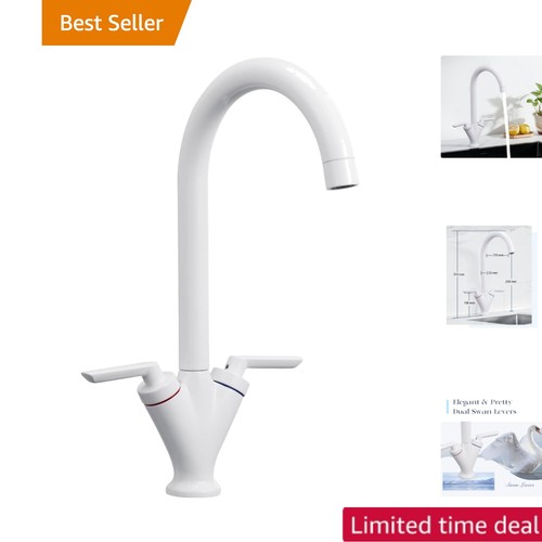 White kitchen tap monobloc - kitchen,
