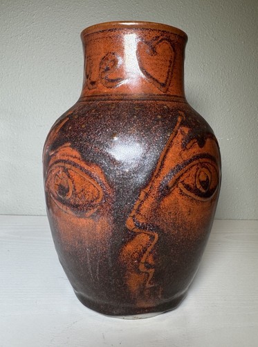 Studio art pottery vase - pottery,