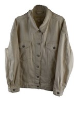 M&S PER UNA Beige Denim Jacket size Uk 16 Womens Trucker Casual Outdoors