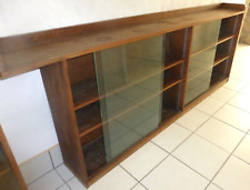 Sweden Vintage 50s Large OPEN Bookcase Shelves Oak wood glass 233cm Sverige