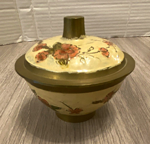 Vintage brass enamelled