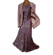 Jacques Vert xCC mother of the bride outfit size 18 Wedding silk devore dress UK