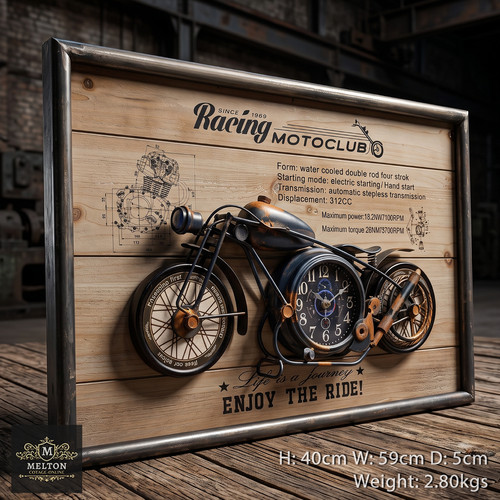 Motorbike wall clock novelty - wall,