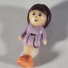 Polly Pocket Pretty Me Lulu Figure 1995 Bluebird Purple Dress Orange Shoes
