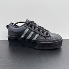 Adidas Nizza Mid Platform Black Trainers Size Uk 5