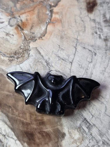 Obsidian crystal bat - obsidian,