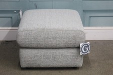 G PLAN FOOTSTOOL, IN PORTO ICE GREY WEAVE FABRIC. (1376) RRP £489.