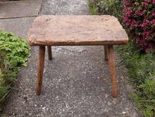 Old Wooden Distressed Workman's Stool