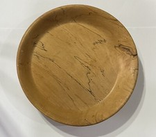 Turned wooden bowl platter - wooden,