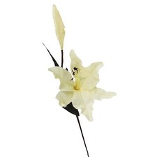 Magnolia Stargazer Lily with Bud - Artificial Silk Flowers Craft Stem