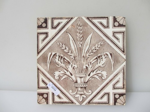 Vintage ceramic tile floral - ceramic,