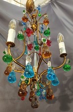 Antique genuine Murano Glass Fruit 3 light chandelier. Beautiful condition.