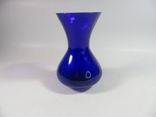 Vintage Cobalt Blue Glass Hyacinth Bulb Forcing Flower Vase 14.5cm high