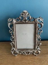 Vintage Ornate Silver Coloured Rococo Photo Frame 