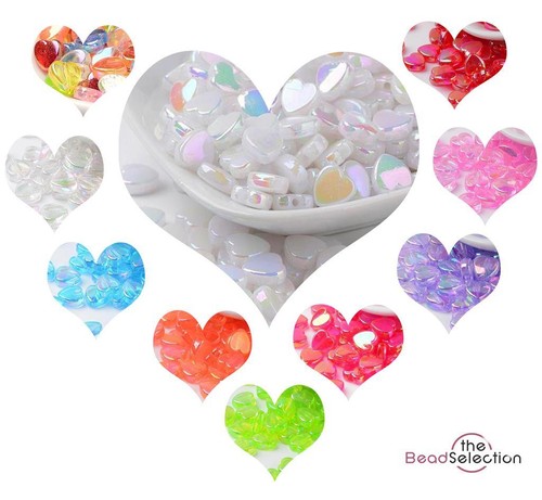 100 8mm heart beads acrylic - 8mm,