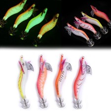 4Pcs Glow Luminous Bait 8cm 8g Squid Jigs Durable Fishing Lures  Night Fishing