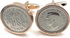 Premium 1946 Lucky Sixpence cufflinks – unique 79th birthday gift for men