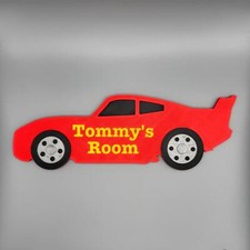Bedroom Door Sign | Lightning McQueen Cars Inspired | Kids Bedroom Name Plate