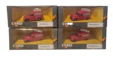 Fleet of 4x Corgi Classics Morris Minor Vans C957/6 - Foyles Books Boxed Diecast