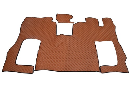 Brown eco leather - brown, mats