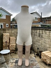 Vintage Child Mannequin Fibreglass & Wooden Top & Cotton Material 1980-90s’