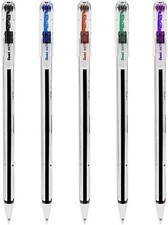 Pentel Superb BK77 Ballpoint Pen 0.7mm Slim Barrel Refillable 5 Assorted Colours