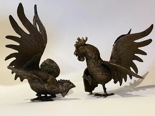 Pair silver plated bronze - pair,