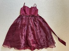 TIGERLILY Girls 7yr Wedding Bridesmaids Flower Fun Party Dress Burgundy Colour