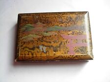 Japanese lacquer box with stationery supplies various paperclips, drawing pins