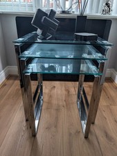 Next Homes Three Glass and Chrome Table Set