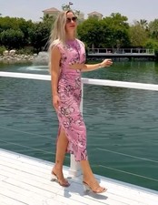 ZARA Pink Floral Printed Linen