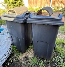 x2 Large Black Waste Wheelie Bin 240L / A- 96kg Model MGA WN840-1