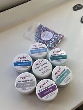 6x RESIN8 Eco Mica Powder Pots Bundle Natural Blue Green White Glitter Resin 5g 