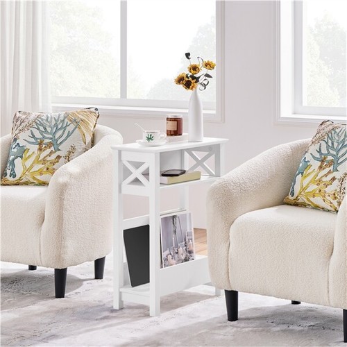 Narrow side table with storage - table,