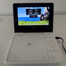 Toshiba SDP75SWB 8” Portable DVD Player white with power lead l@@k!!