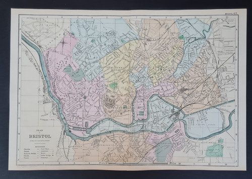 Antique 1895 map plan - -, of