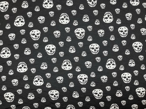 Black white skull print - black,
