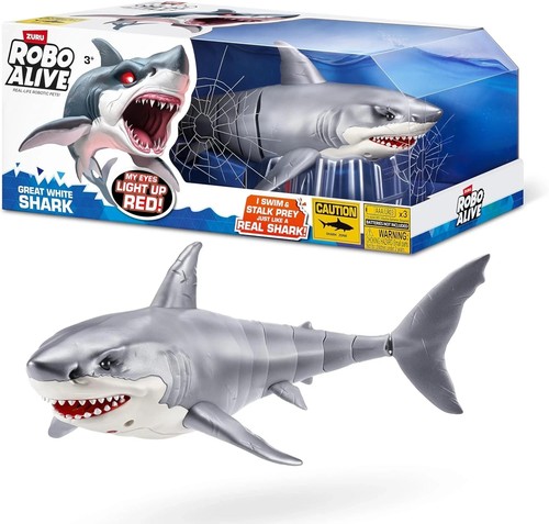 Robo alive great white - white, shark