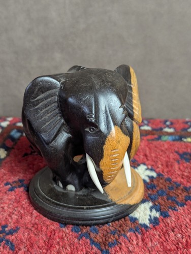 Ebony wood elephant ornament - ebony,