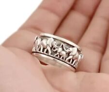 Handmade Elephant Spinner Ring 925 Sterling Silver Meditation Ring All sizeSR615