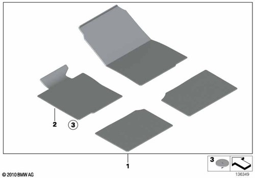 Bmw genuine right floor mat - bmw,