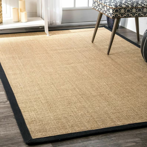 Natural jute rug - jute, border