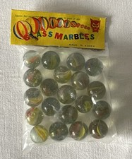 Vintage Bag 20 Glass Marbles