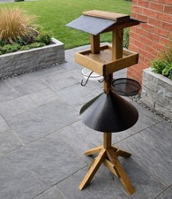 Wooden Bird Table Slate Roof