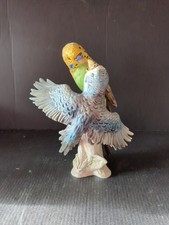 VINTAGE * GOEBEL * W GERMAN CERAMIC PAIR OF BUDGIES ON BRANCH FIGURINE CV95 1963