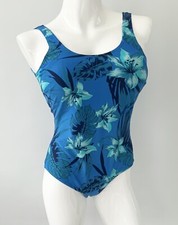 Silhouette Blue Floral Swimsuit UK 16