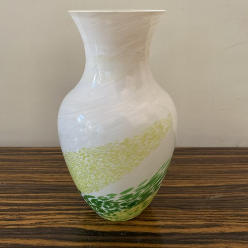 Decorative white glass vase